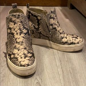 Steve Madden Wedge Snakeskin Sneakers
